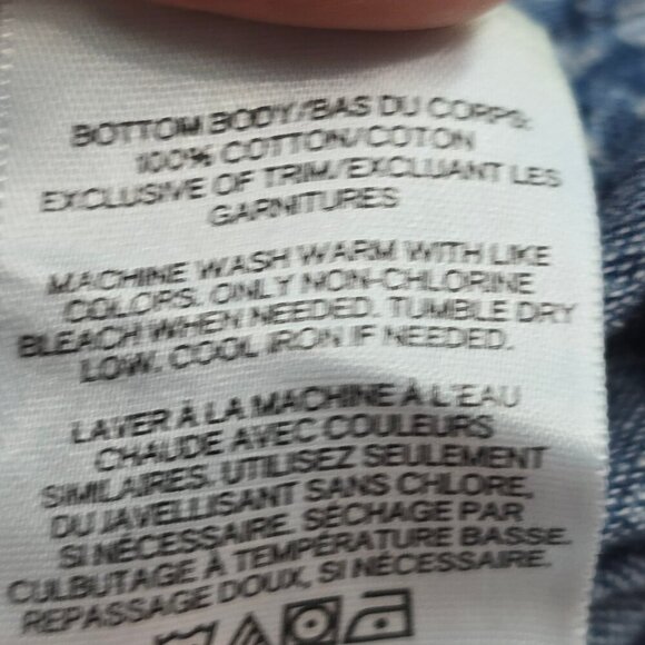 EXPRESS Chambray BLue Denim White Paisley Print Button Down Long Sleeve Shirt - Picture 6 of 9